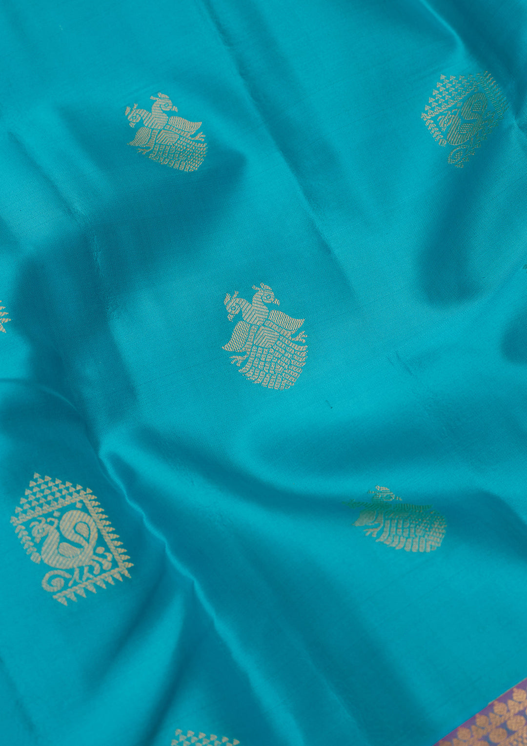 Turquoise Blue Zariwork Silk Saree