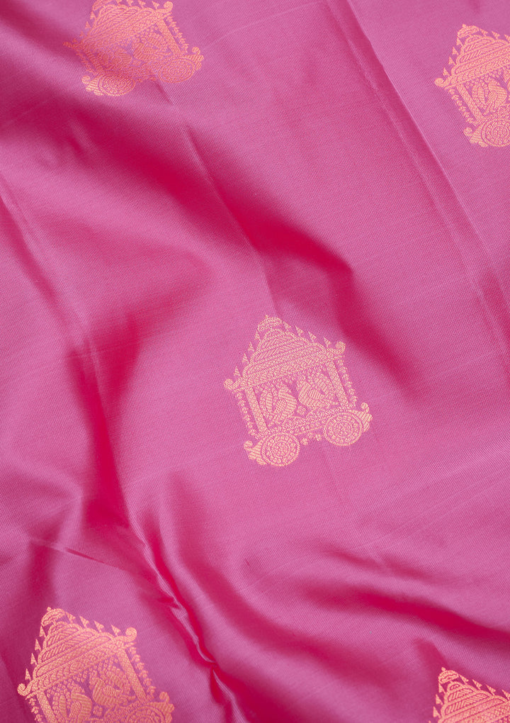Rani Pink Zariwork Silk Saree