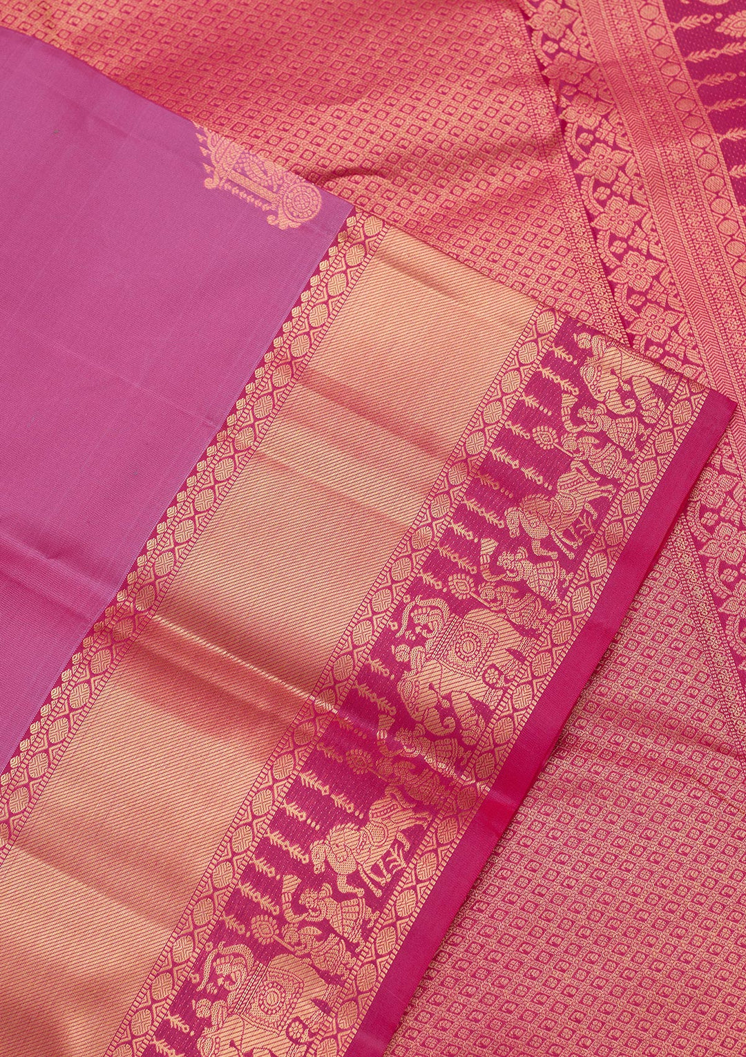 Rani Pink Zariwork Silk Saree
