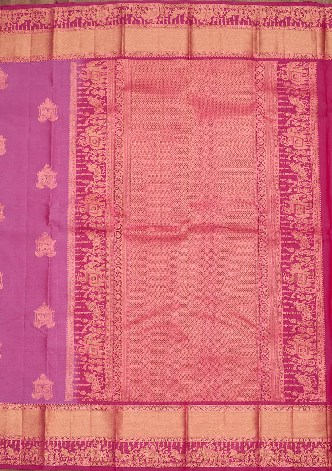 Rani Pink Zariwork Silk Saree