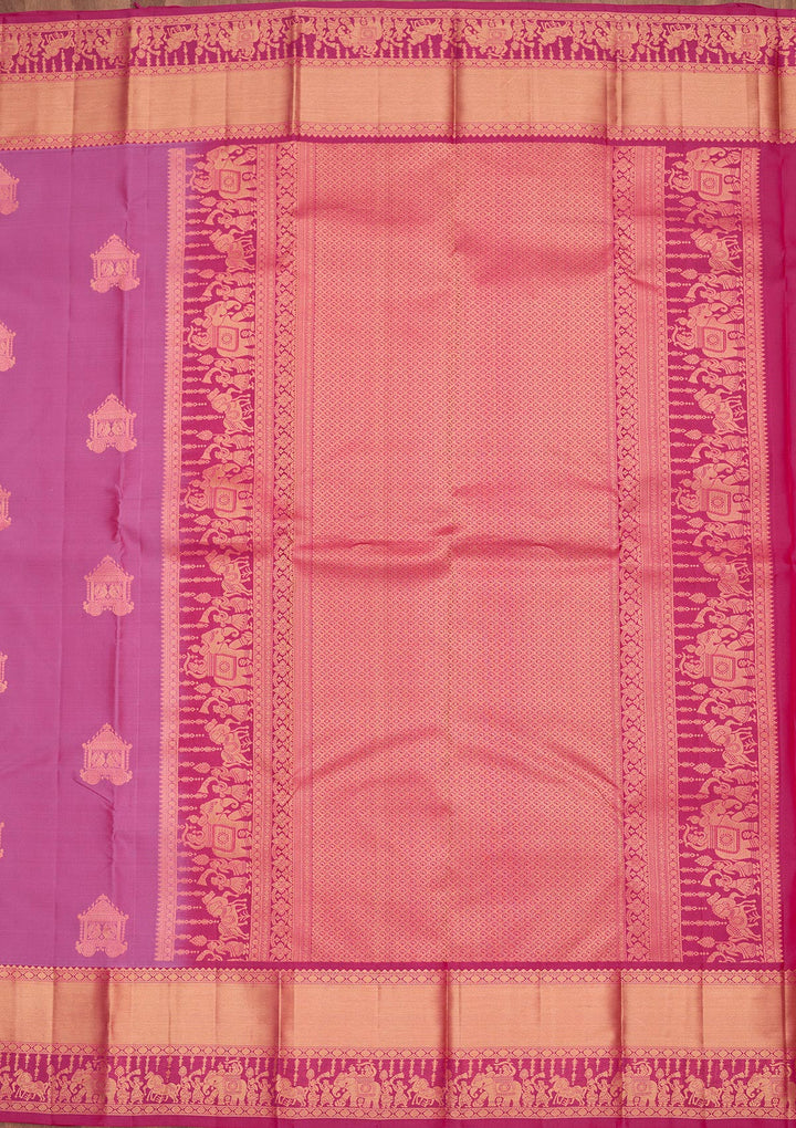 Rani Pink Zariwork Silk Saree
