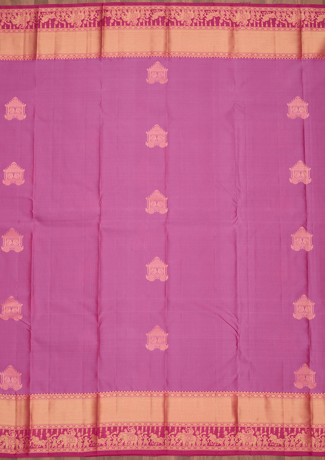 Rani Pink Zariwork Silk Saree