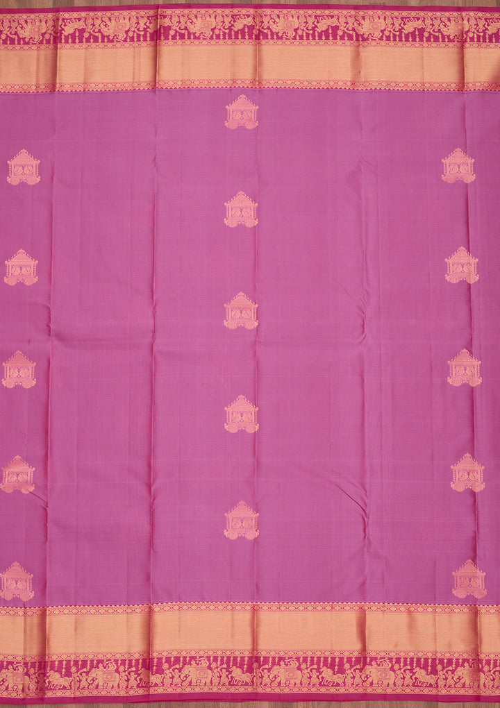 Rani Pink Zariwork Silk Saree
