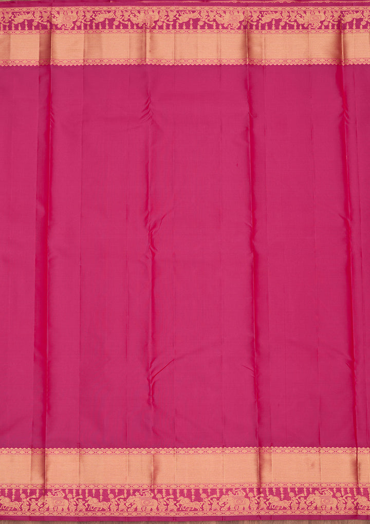 Rani Pink Zariwork Silk Saree