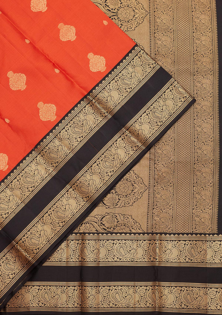 Orange Zariwork Pure Silk Saree
