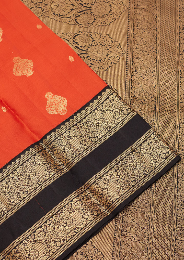 Orange Zariwork Pure Silk Saree