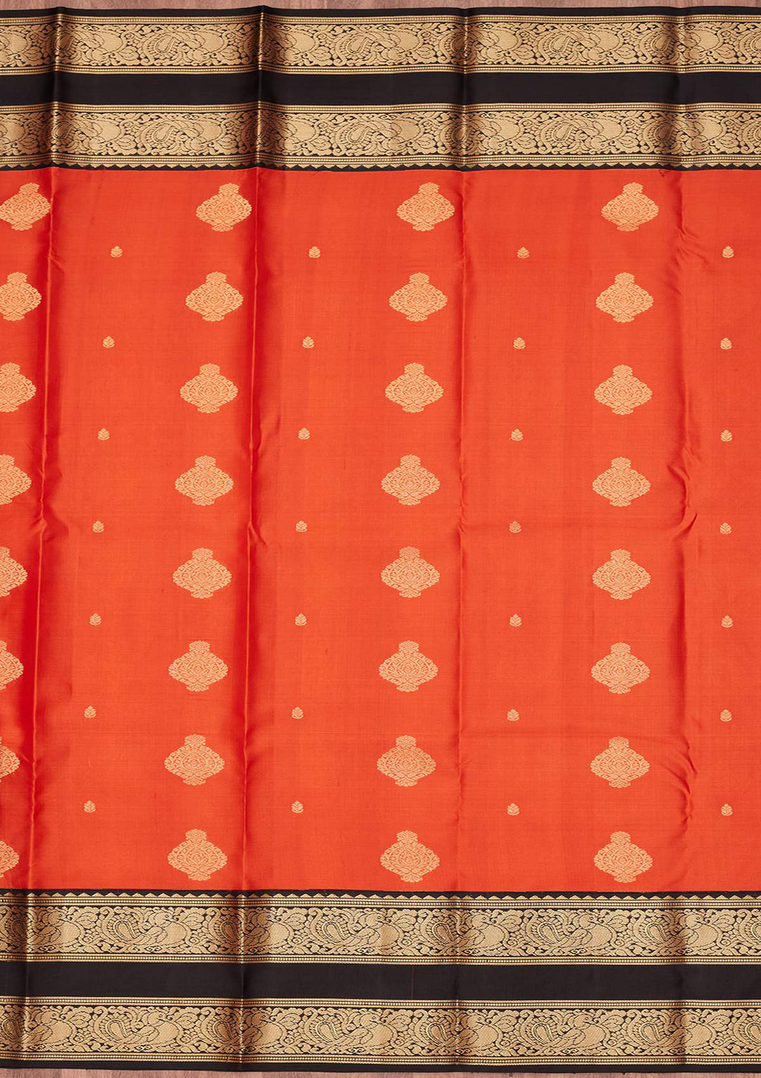 Orange Zariwork Pure Silk Saree