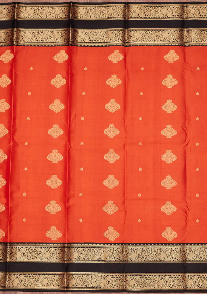 Orange Zariwork Pure Silk Saree