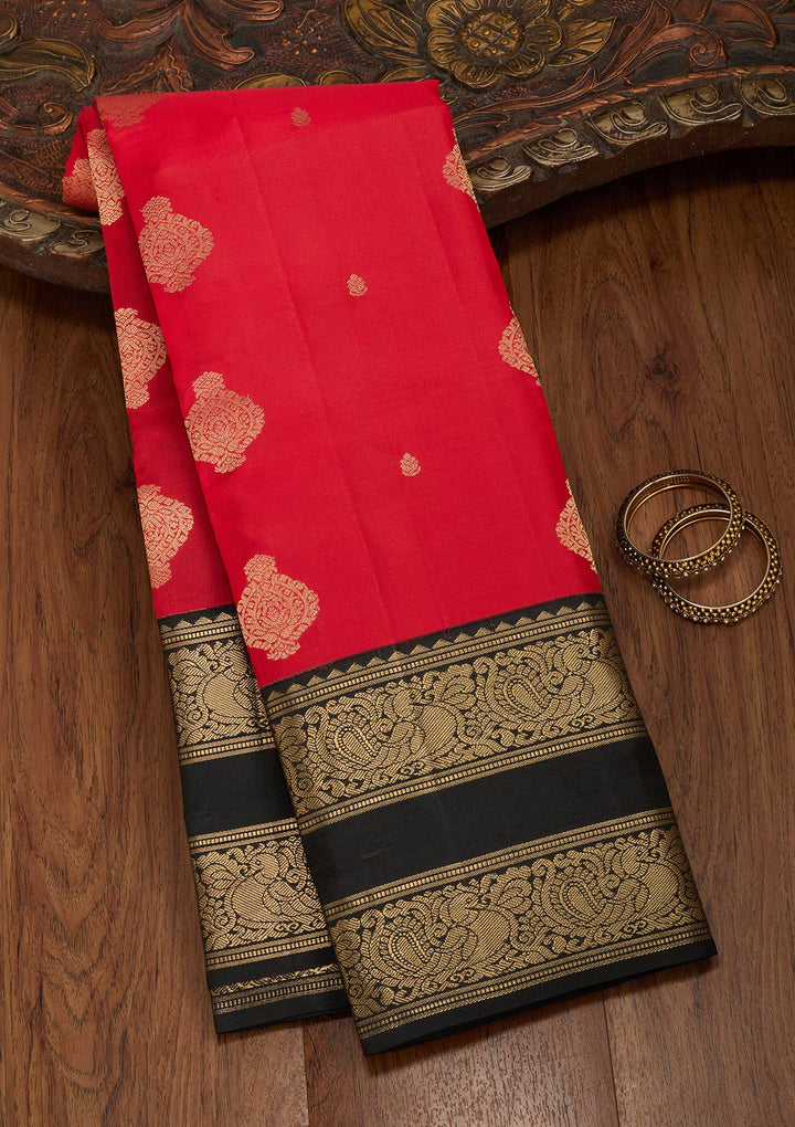Red Zariwork Pure Silk Saree