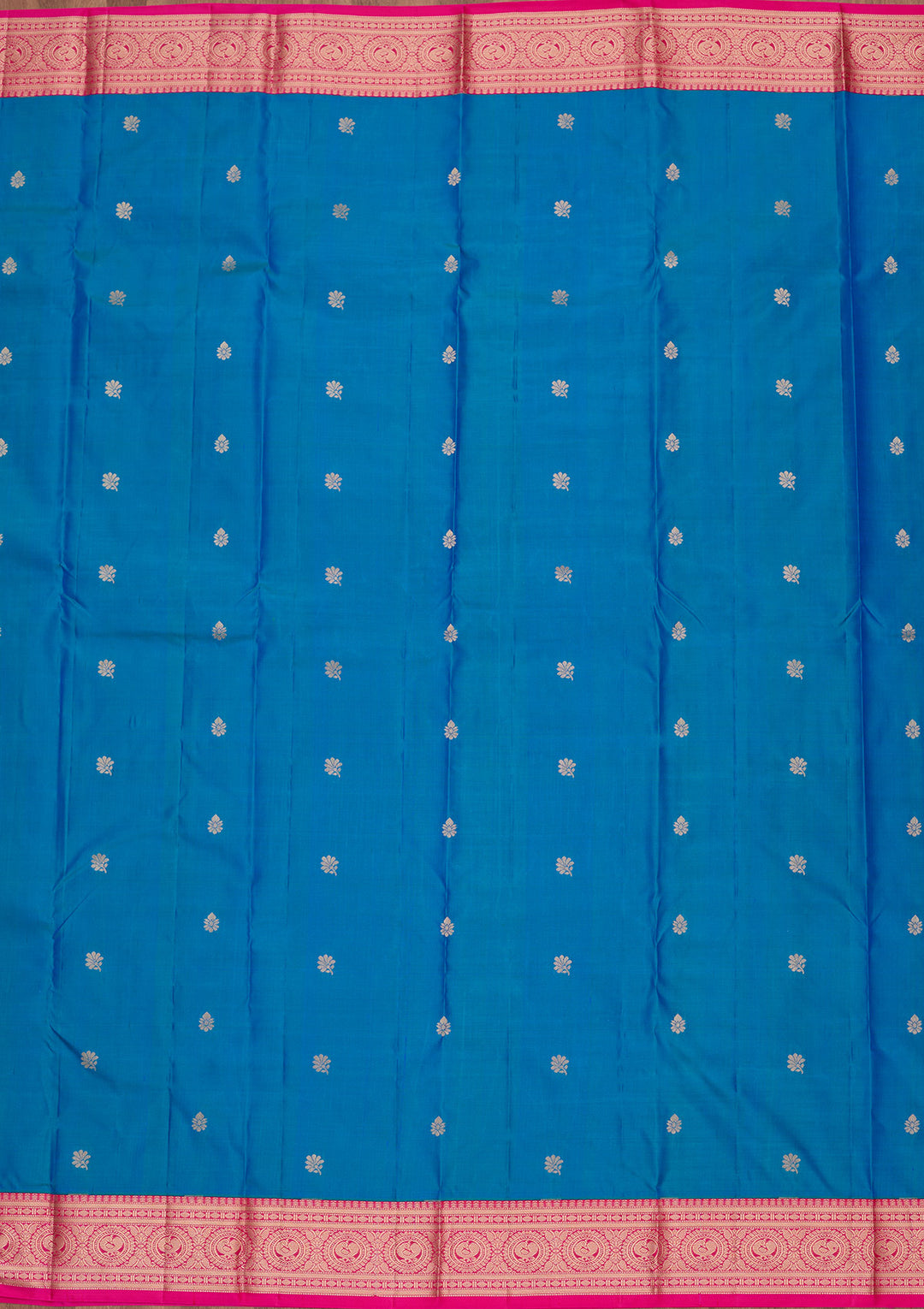 Turquoise Blue Zariwork Pure Silk Saree