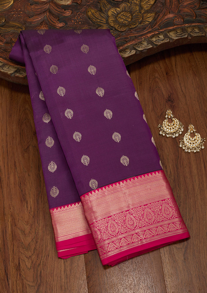 Purple Zariwork Pure Silk Saree