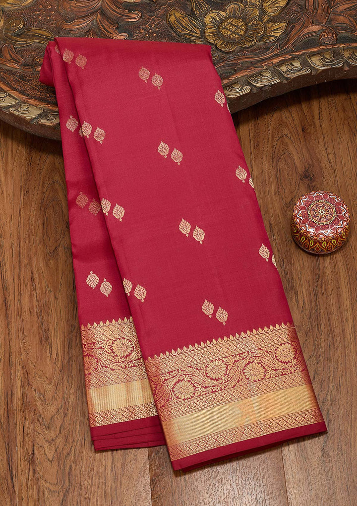 Rani Pink Zariwork Pure Silk Saree