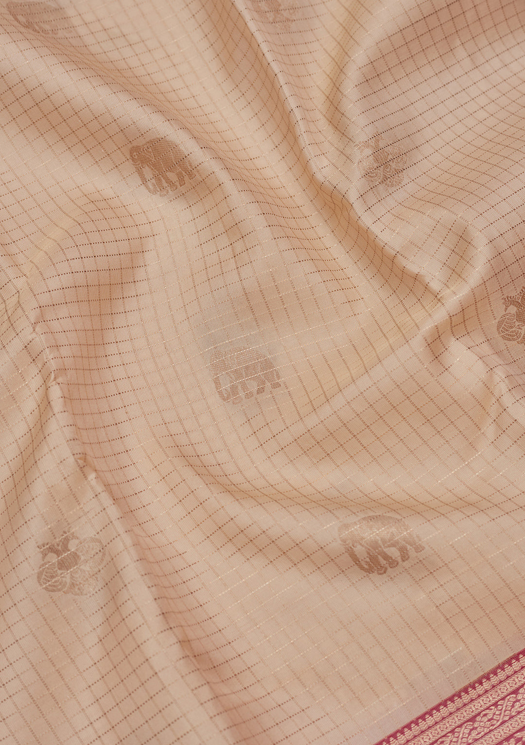 Cream Zariwork Pure Silk Saree