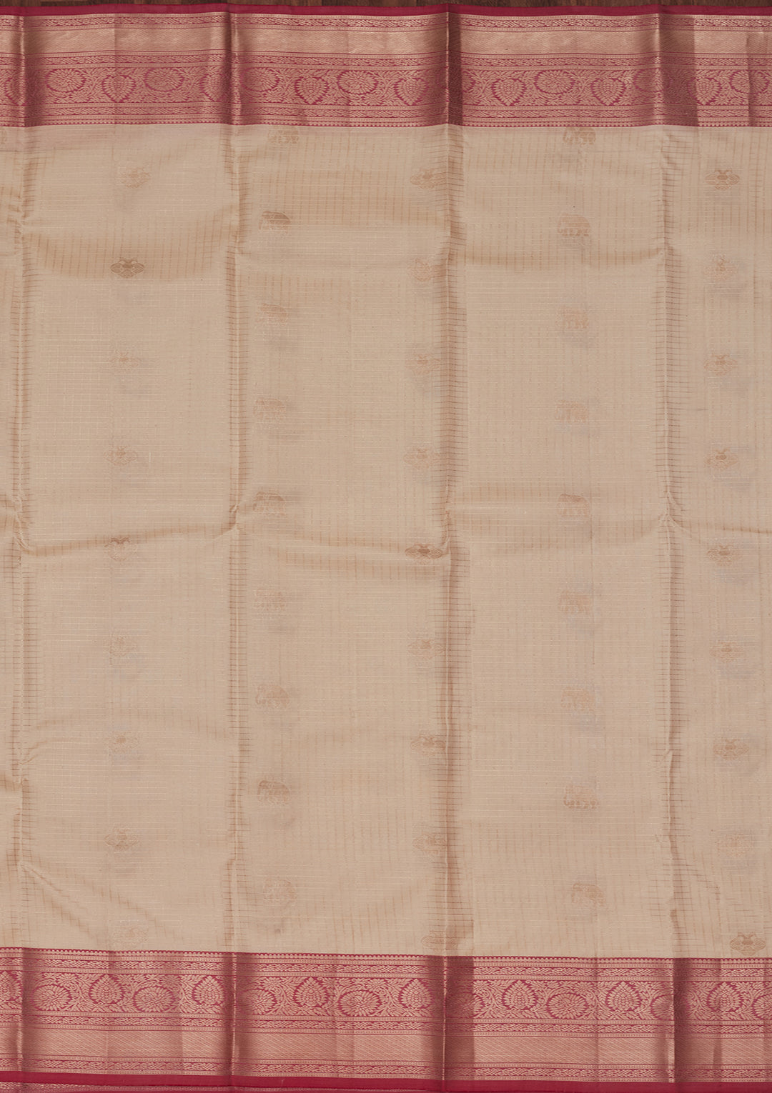 Cream Zariwork Pure Silk Saree