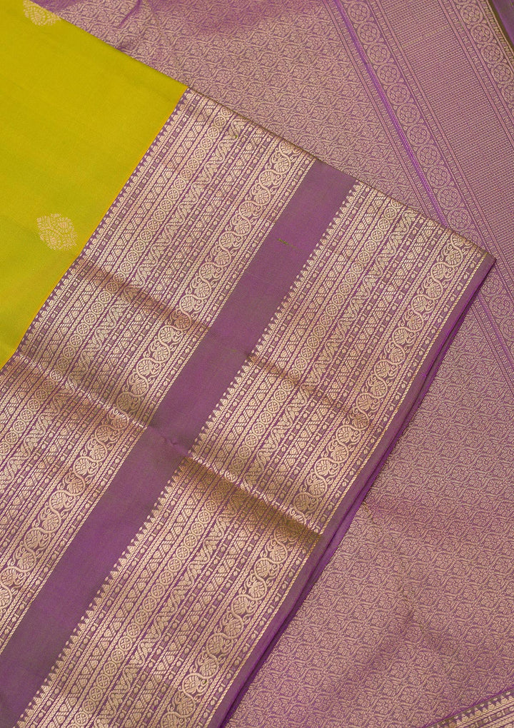 Parrot Green Zariwork Pure Silk Saree