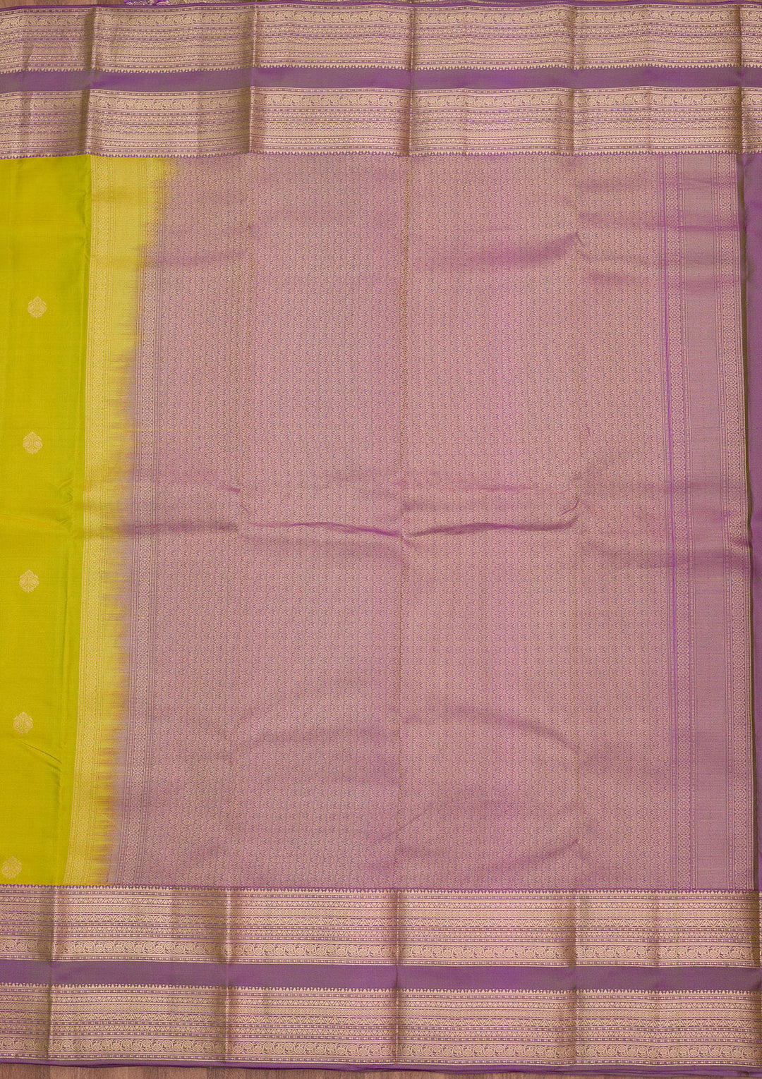 Parrot Green Zariwork Pure Silk Saree