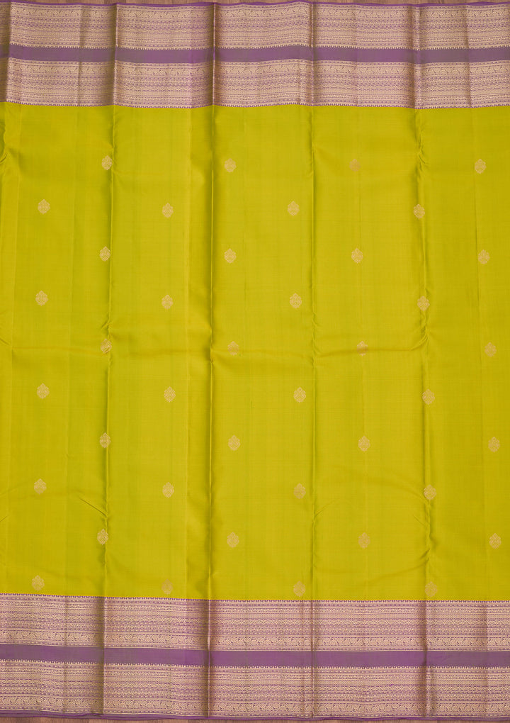 Parrot Green Zariwork Pure Silk Saree