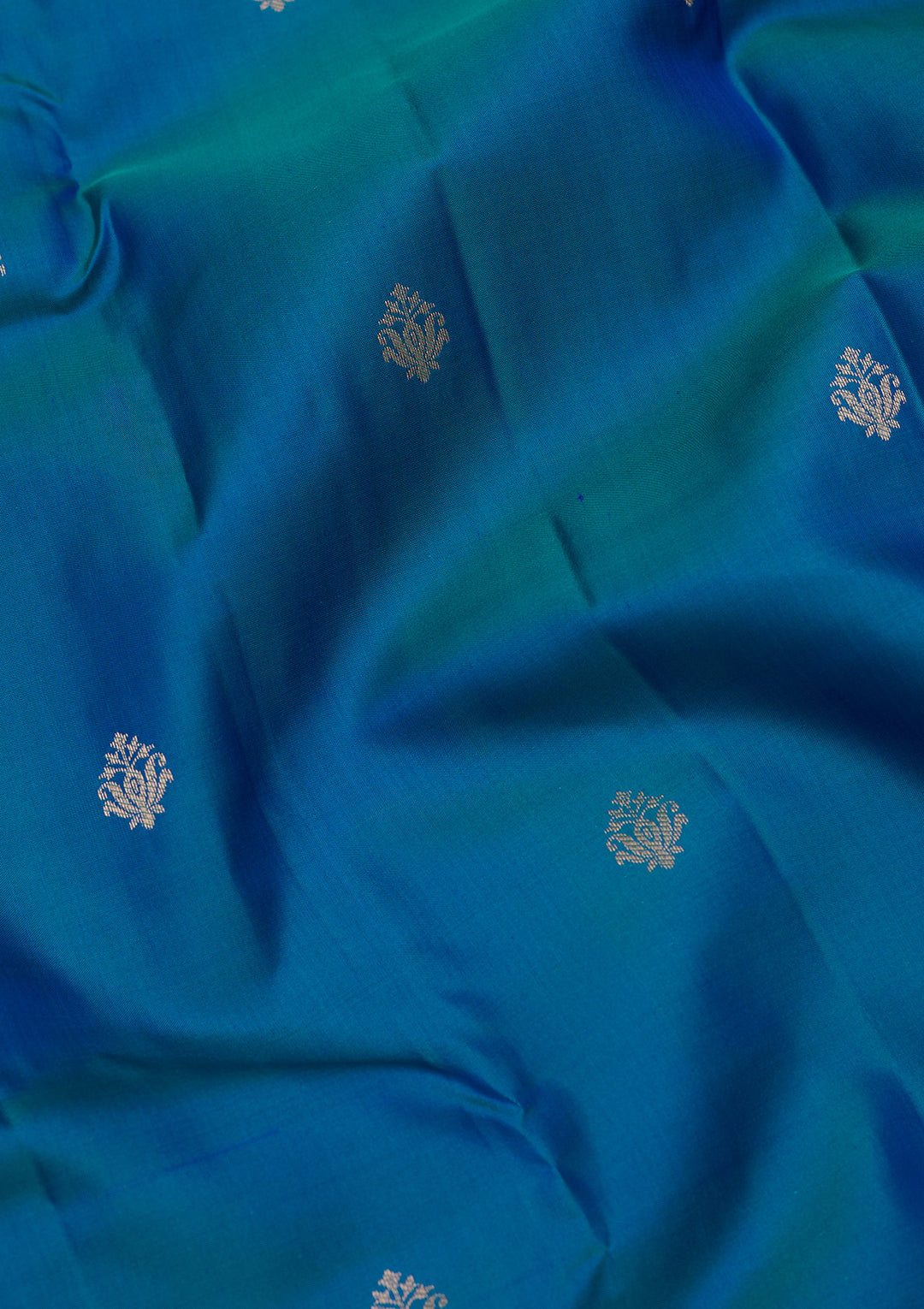 Peacock Blue Zariwork Pure Silk Saree