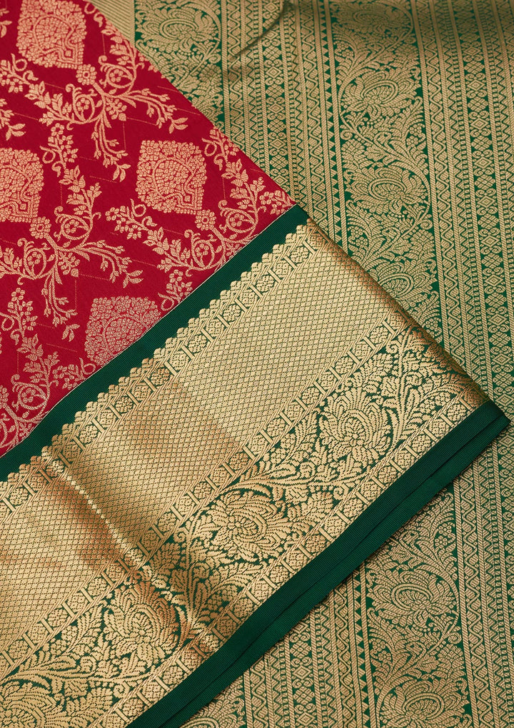 Maroon Zariwork Pure Silk Saree