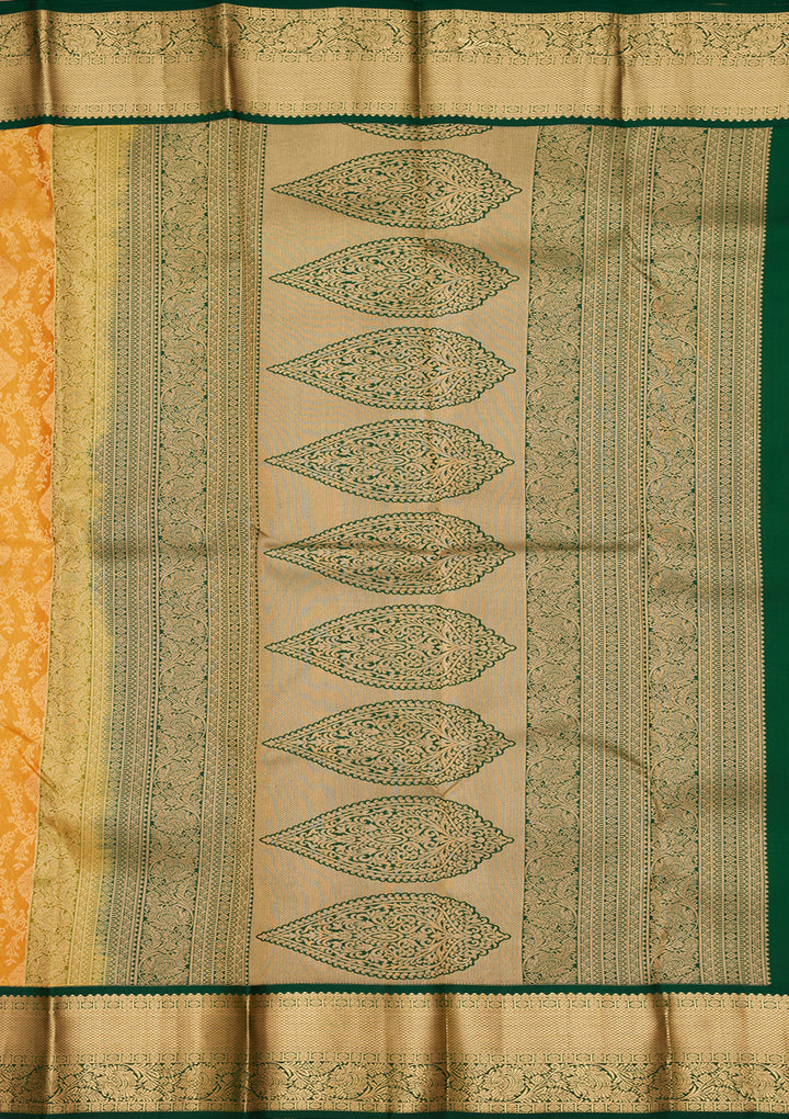 Mustard Zariwork Pure Silk Saree