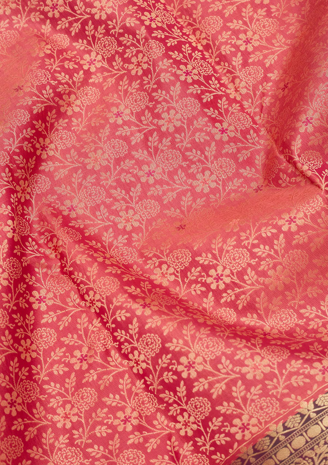 Onion Pink Zariwork Pure Silk Saree