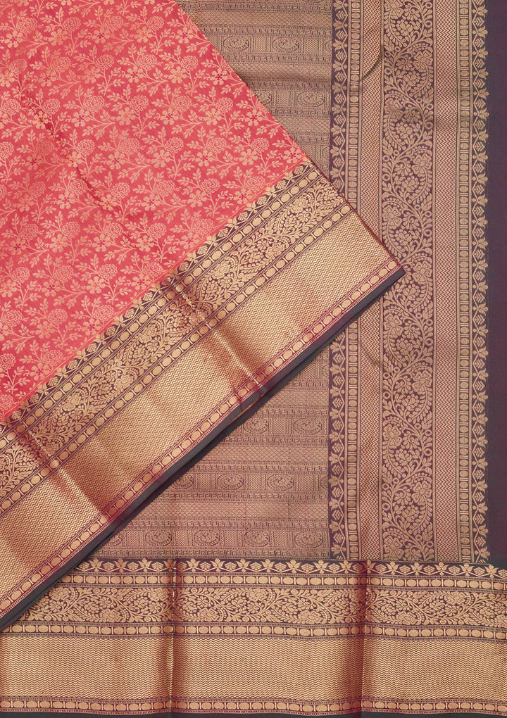 Onion Pink Zariwork Pure Silk Saree