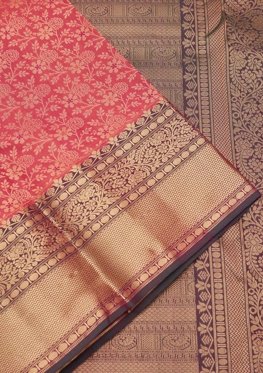 Onion Pink Zariwork Pure Silk Saree