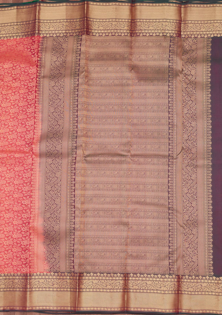 Onion Pink Zariwork Pure Silk Saree