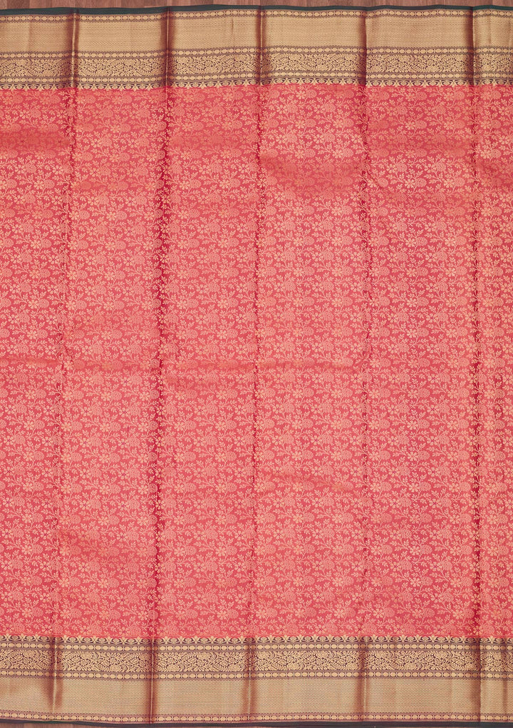 Onion Pink Zariwork Pure Silk Saree