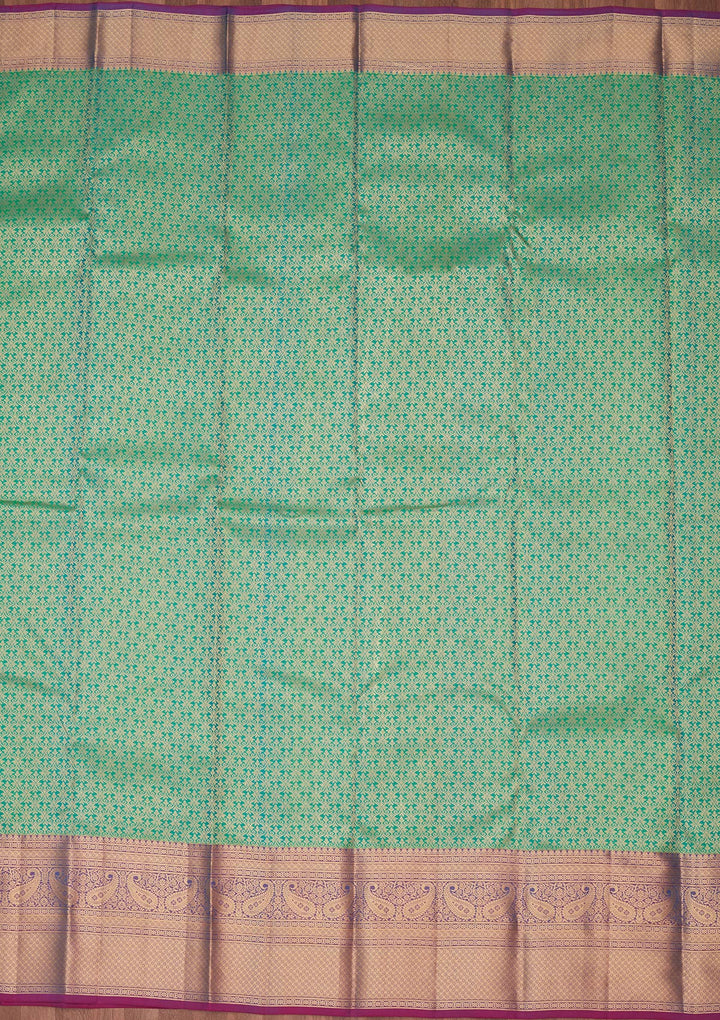 Rama Green Zariwork Pure Silk Saree