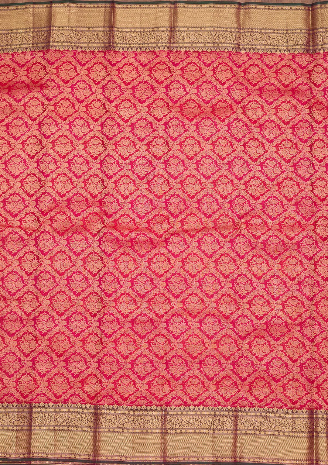 Rani Pink Zariwork Pure Silk Saree