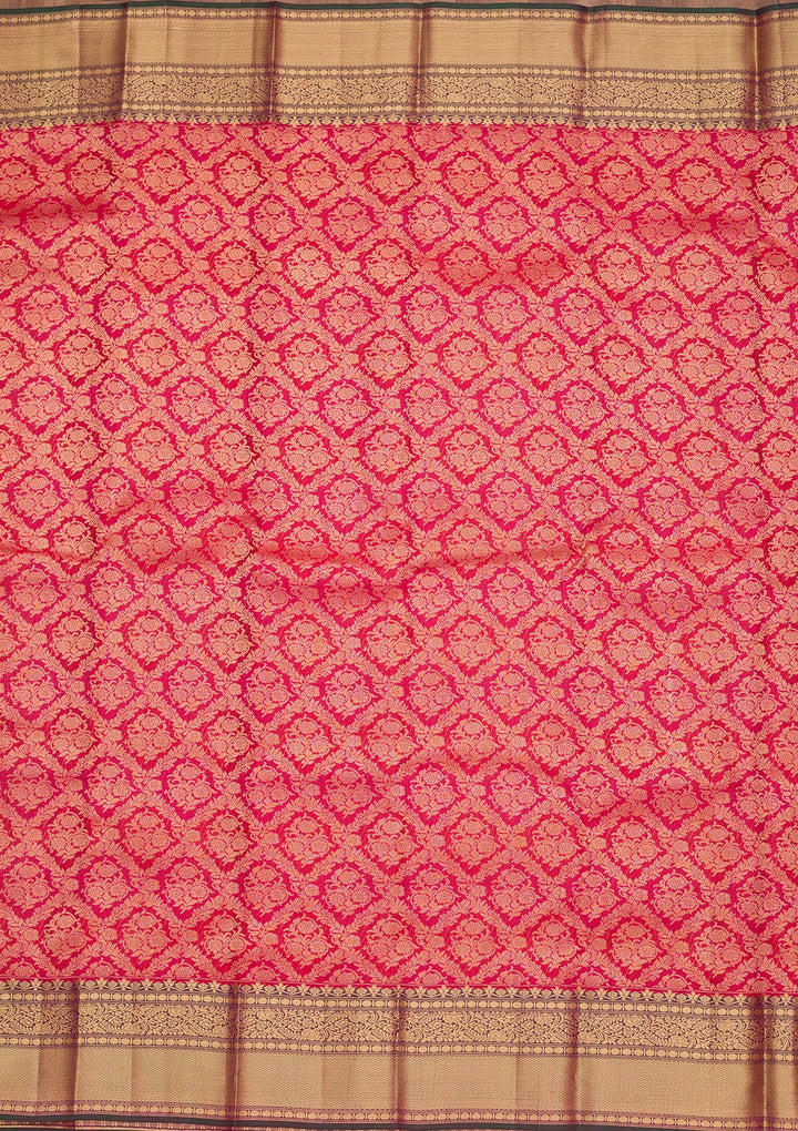 Rani Pink Zariwork Pure Silk Saree