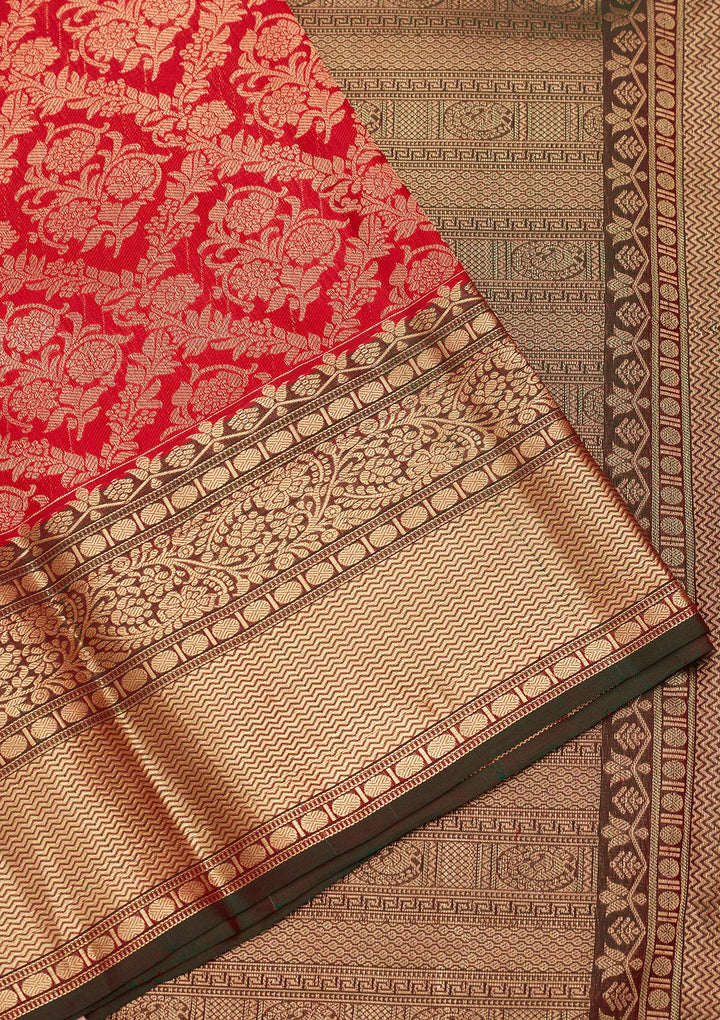 Red Zariwork Pure Silk Saree