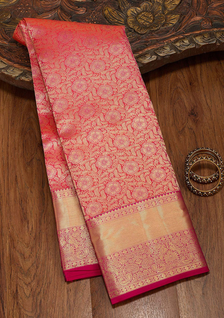 Pink Zariwork Pure Silk Saree