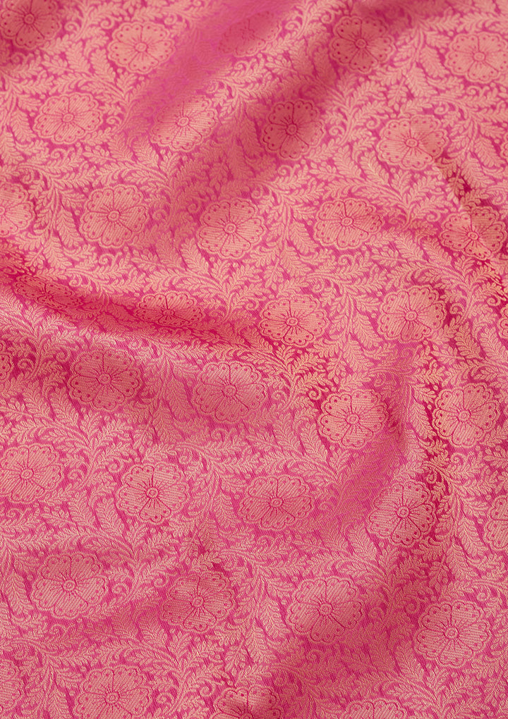 Rani Pink Zariwork Pure Silk Saree