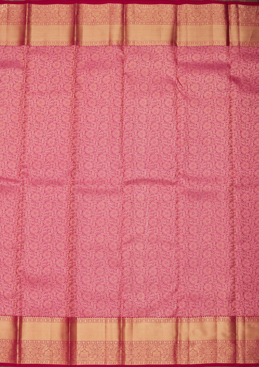 Rani Pink Zariwork Pure Silk Saree