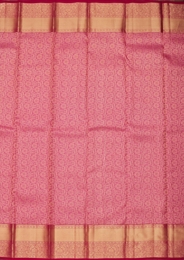 Rani Pink Zariwork Pure Silk Saree