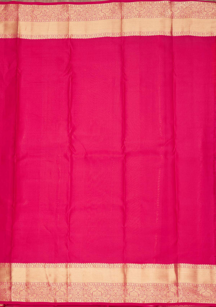 Rani Pink Zariwork Pure Silk Saree