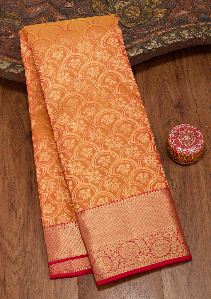 Mustard Zariwork Pure Silk Saree