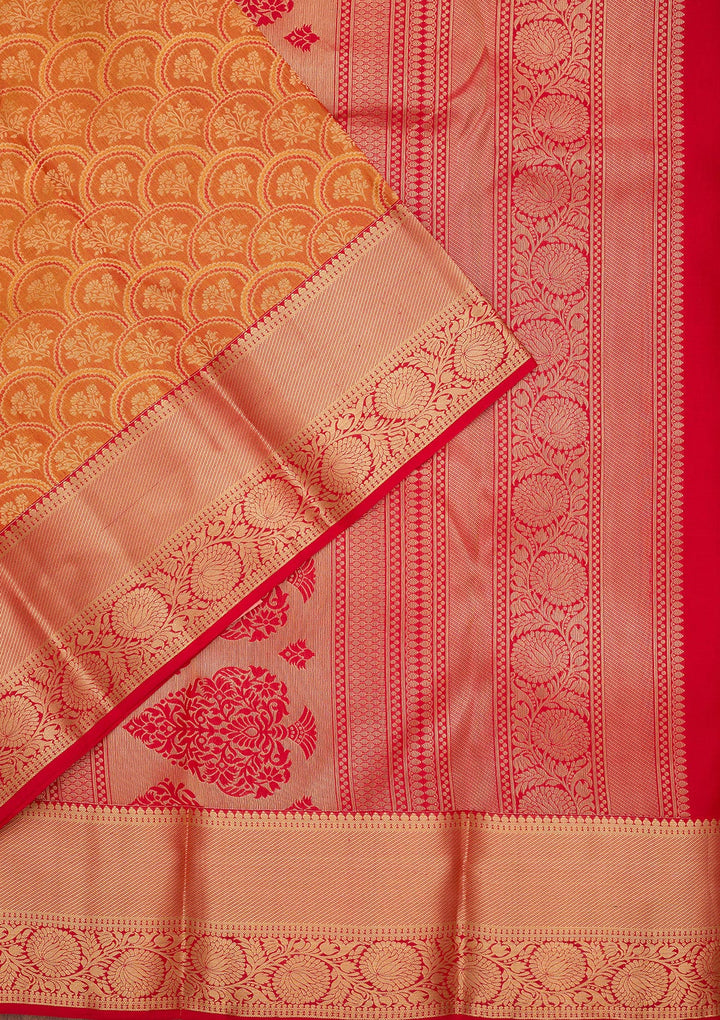 Mustard Zariwork Pure Silk Saree