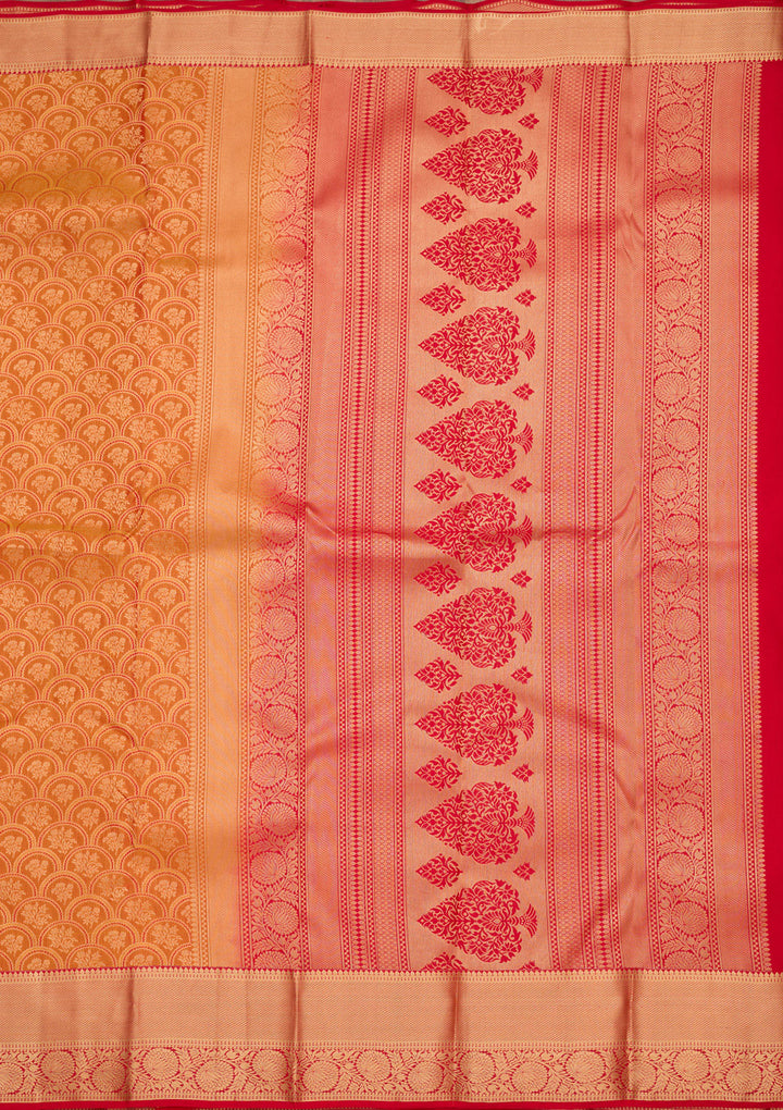 Mustard Zariwork Pure Silk Saree
