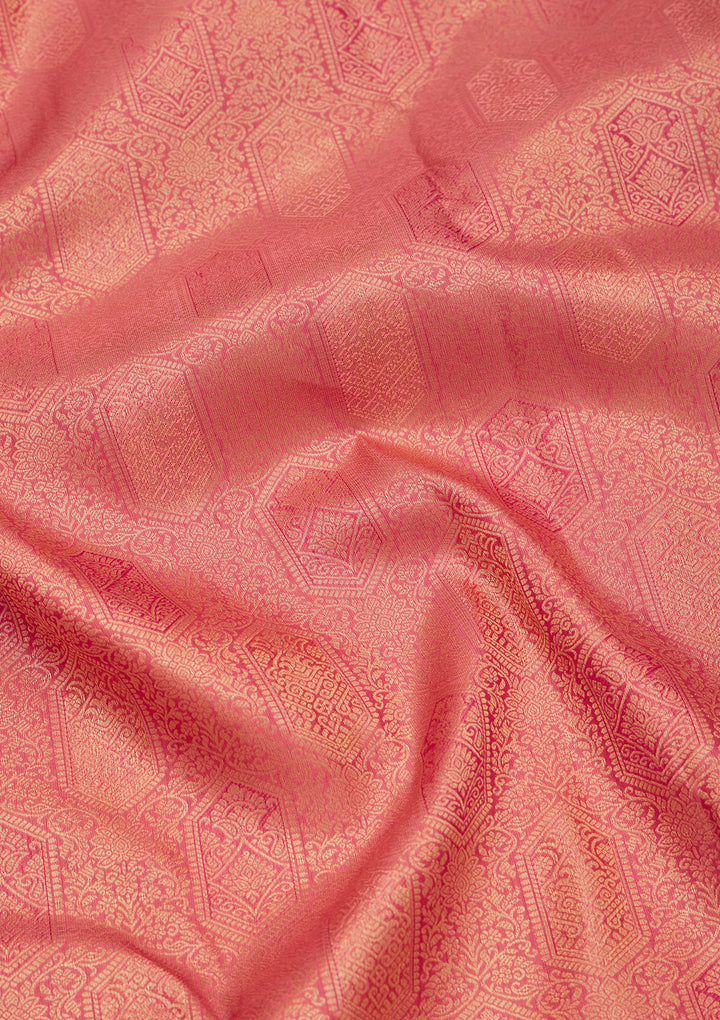 Onion Pink Zariwork Pure Silk Saree