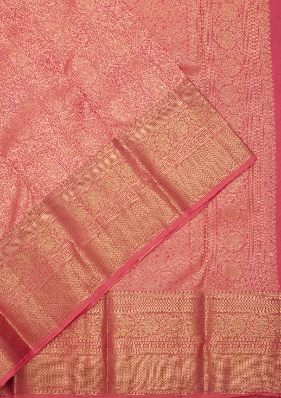 Onion Pink Zariwork Pure Silk Saree