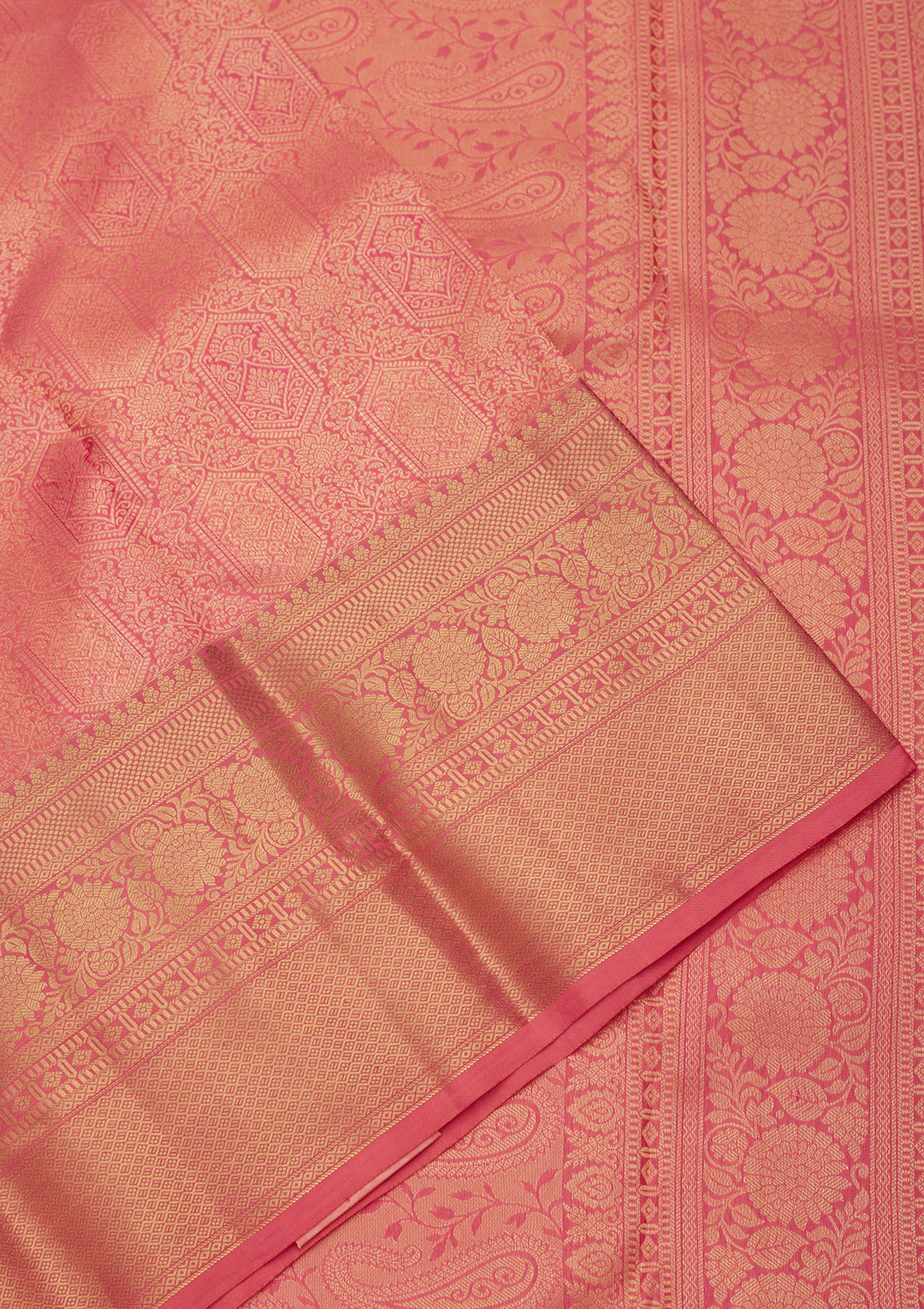 Onion Pink Zariwork Pure Silk Saree