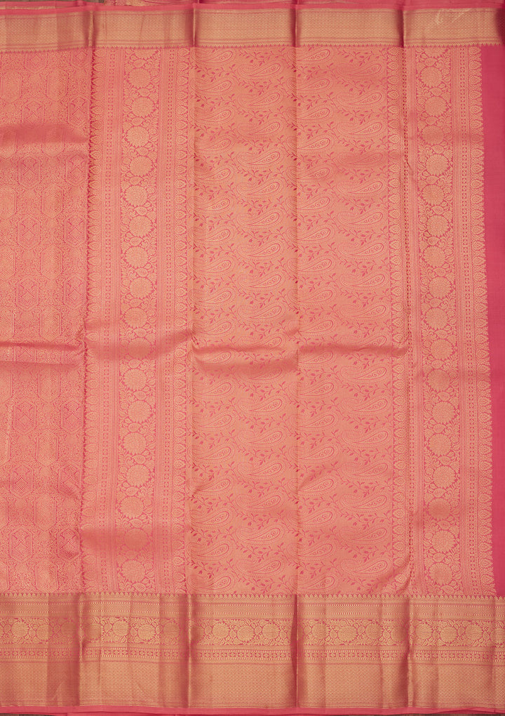 Onion Pink Zariwork Pure Silk Saree