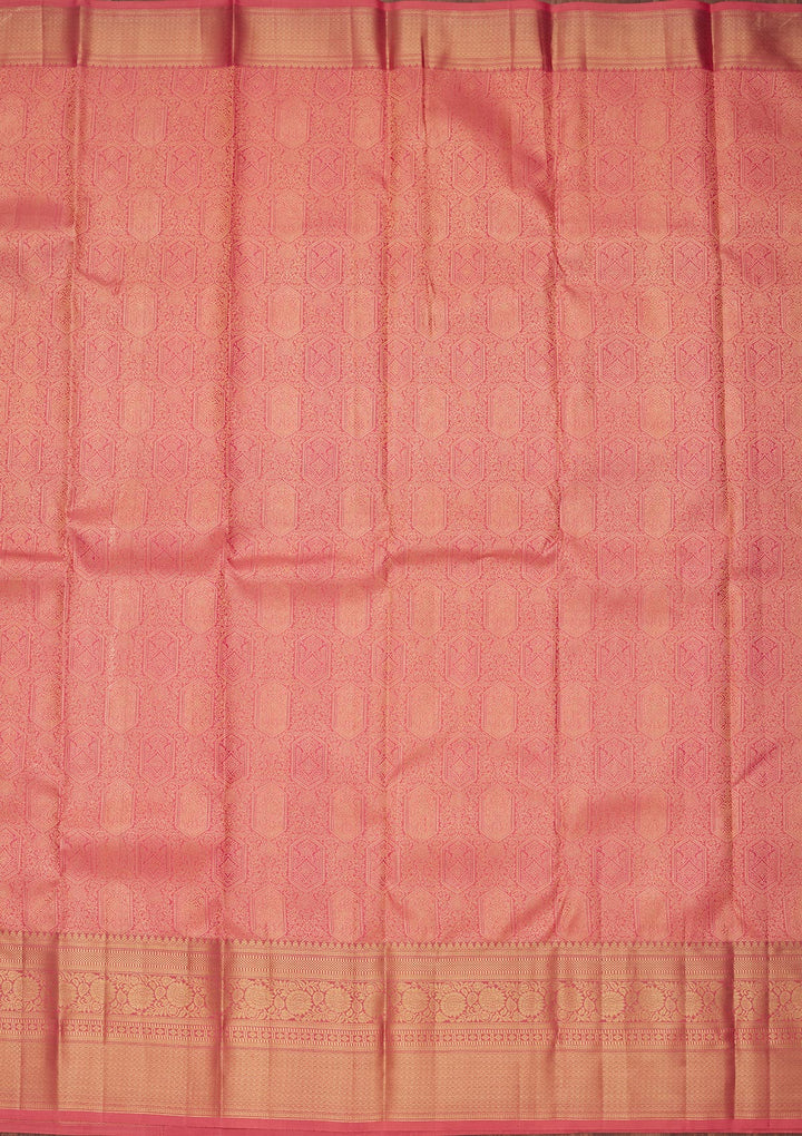 Onion Pink Zariwork Pure Silk Saree