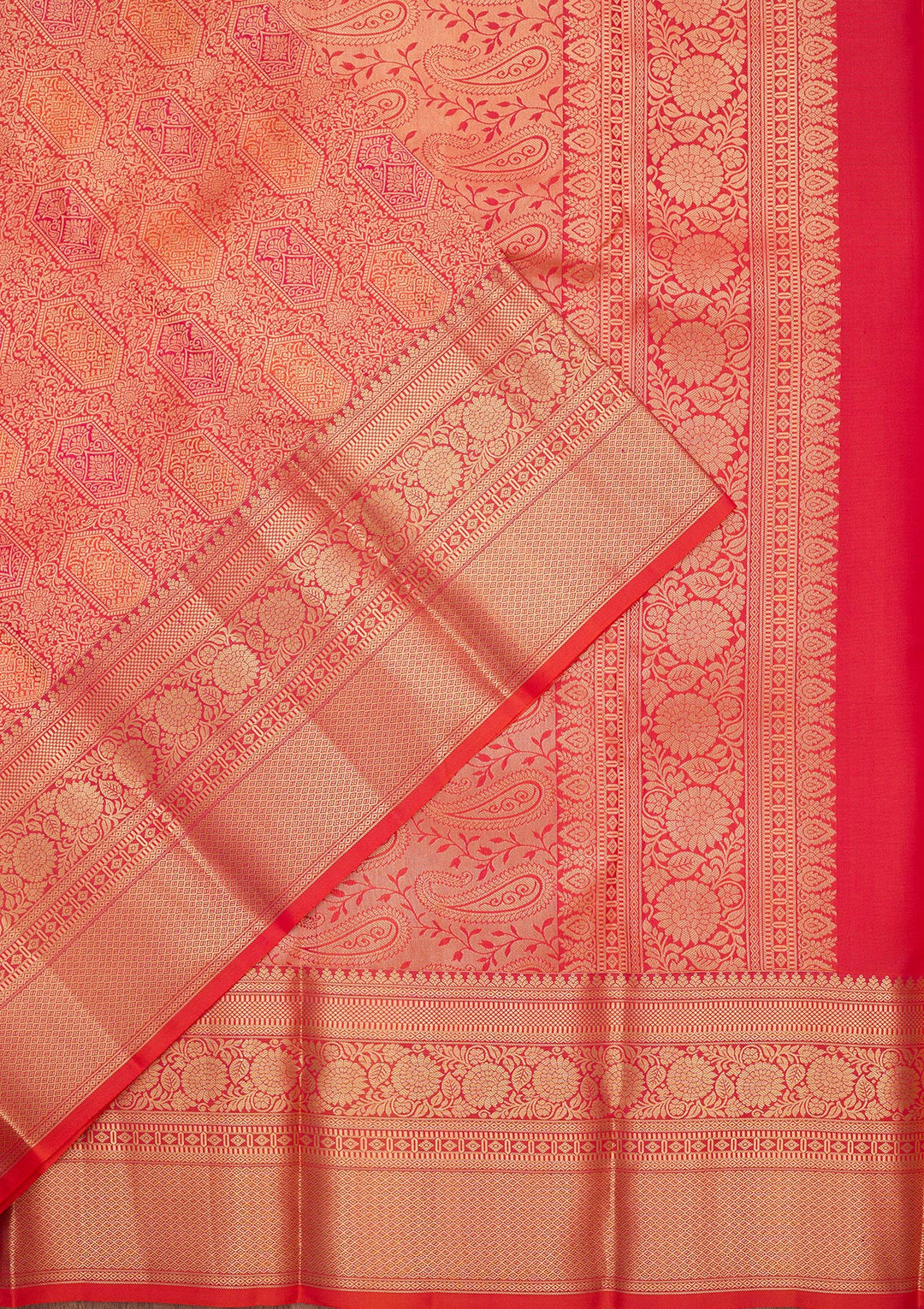 Orange Zariwork Pure Silk Saree