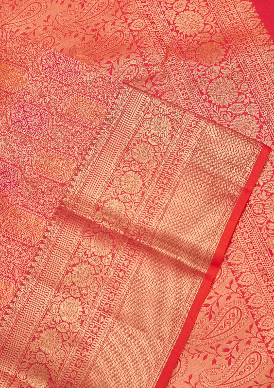 Orange Zariwork Pure Silk Saree