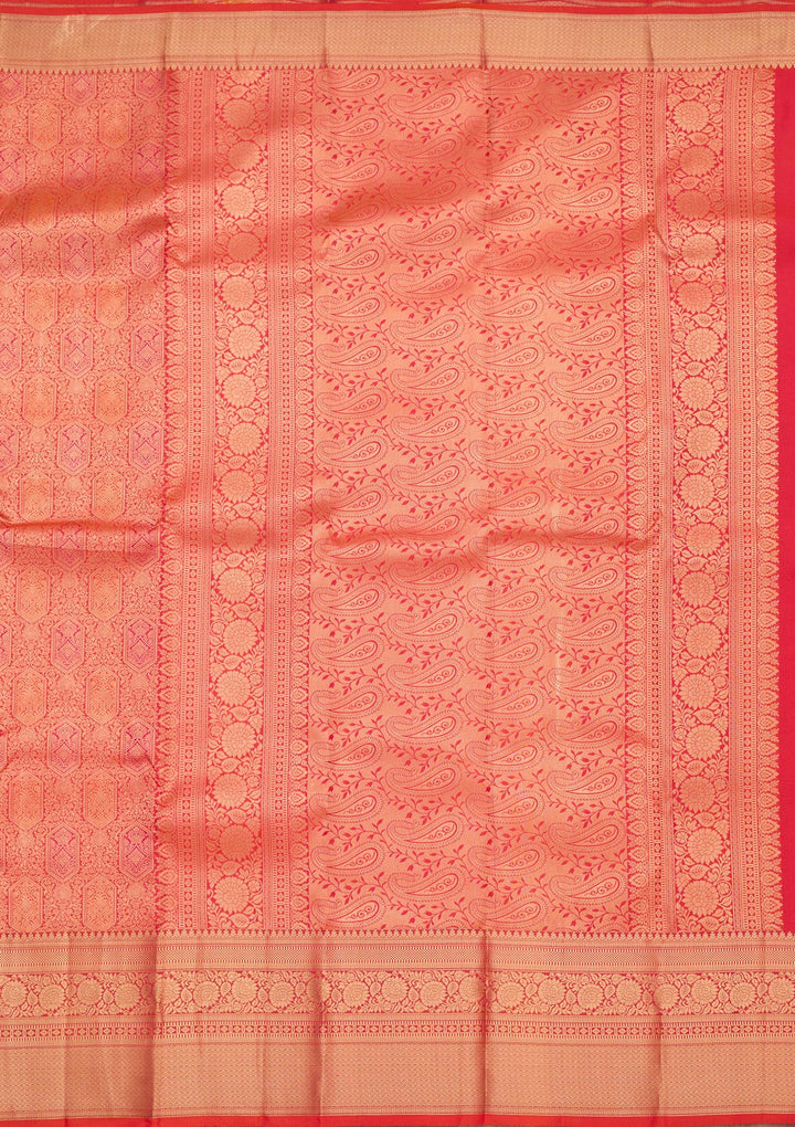 Orange Zariwork Pure Silk Saree