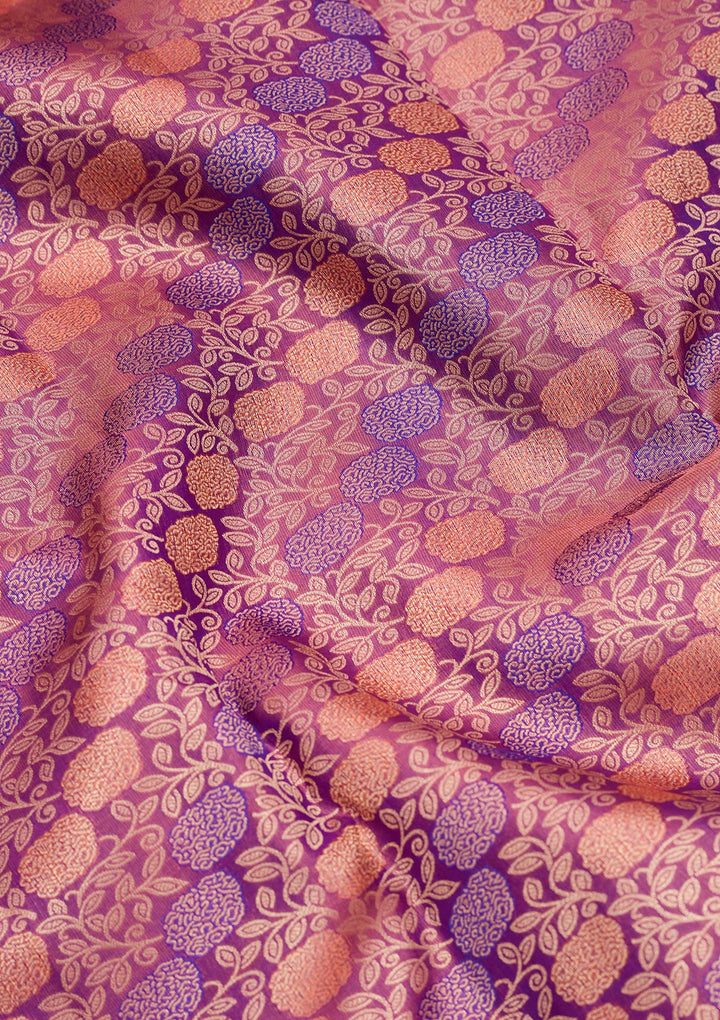 Onion Pink Zariwork Pure Silk Saree